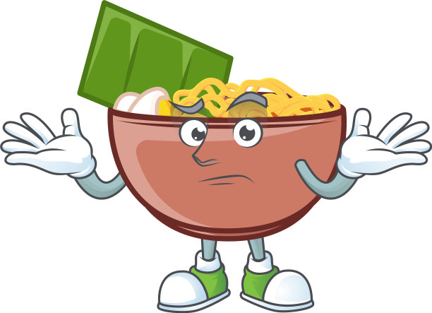 超级搞笑的咧嘴面条吉祥物图片下载