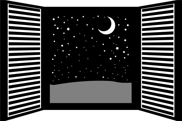 夜间单色开窗框图片下载
