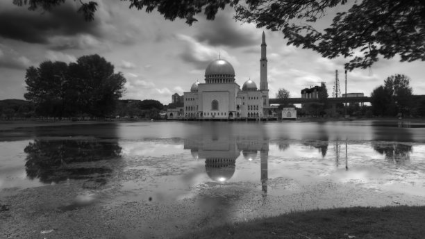 湖边清真寺图片下载
