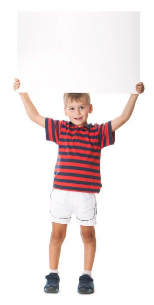 拿着横幅的男孩图片下载