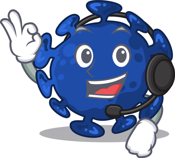 一个漂亮的链球菌吉祥物戴着耳机图片下载
