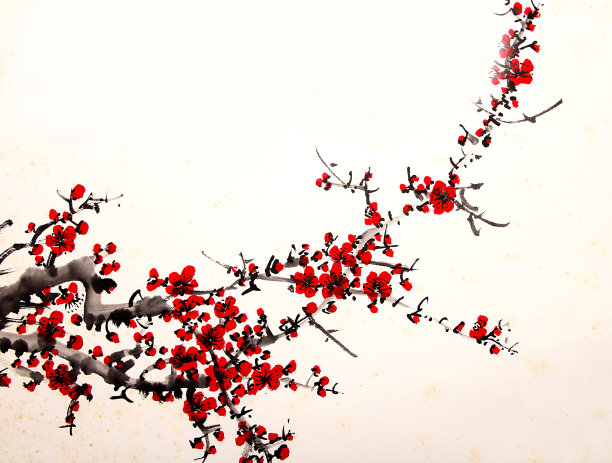 中国传统水墨樱桃画图片下载