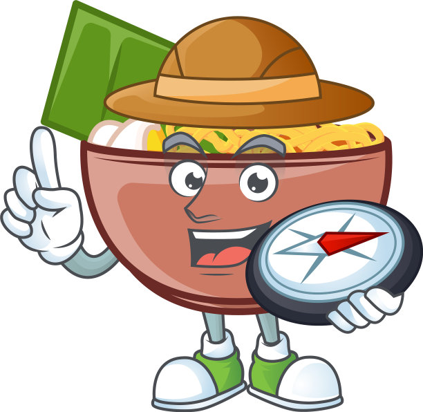 碗面风格的探险家有一个指南针图片下载