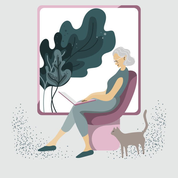 一个银色一代的女人坐在椅子上图片下载