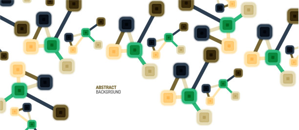 抽象的正方形网点连接方式图片下载