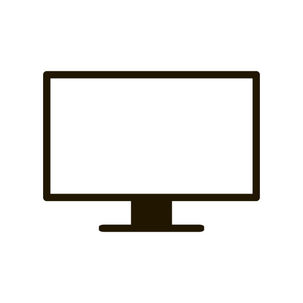 计算机显示器图标隔离在白色背景图片下载