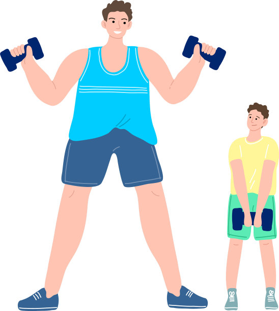 快乐微笑，父子运动图片下载