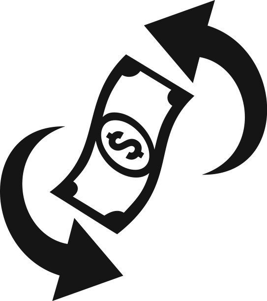 转换金钱现金回图标简单的风格图片下载
