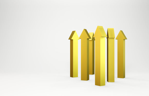 金色成功之箭是向上移动。成功的概念图片下载