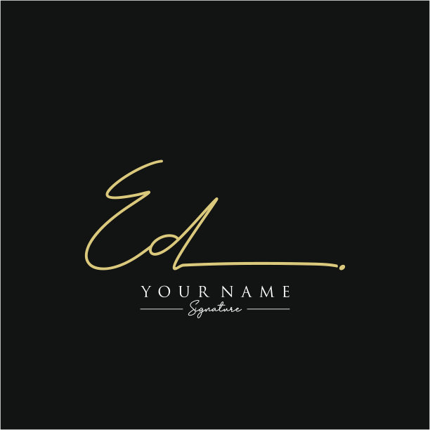 字母Ed签名标志模板图片下载