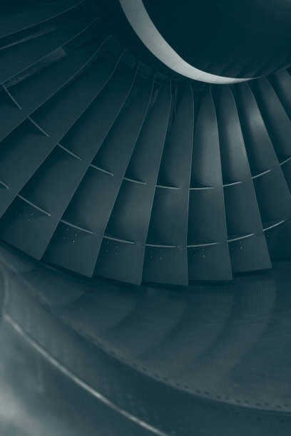 涡扇飞机喷气发动机的涡轮图片下载