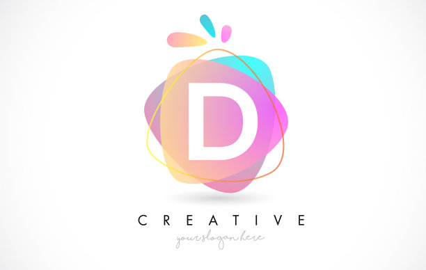 D字标志设计以色彩鲜艳鲜艳夺目图片下载