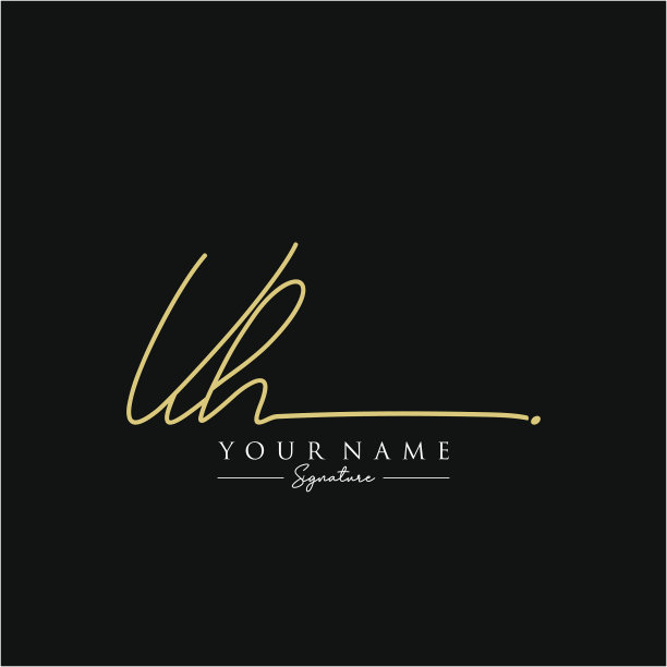 字母vh签名标志模板图片下载