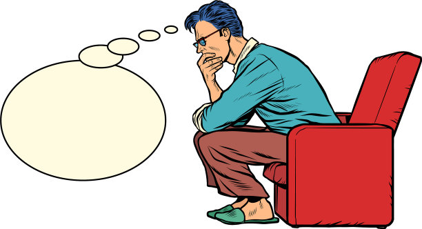 一个人坐在椅子上思考图片下载