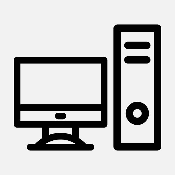 桌面计算机图标。电脑的象征。图片下载