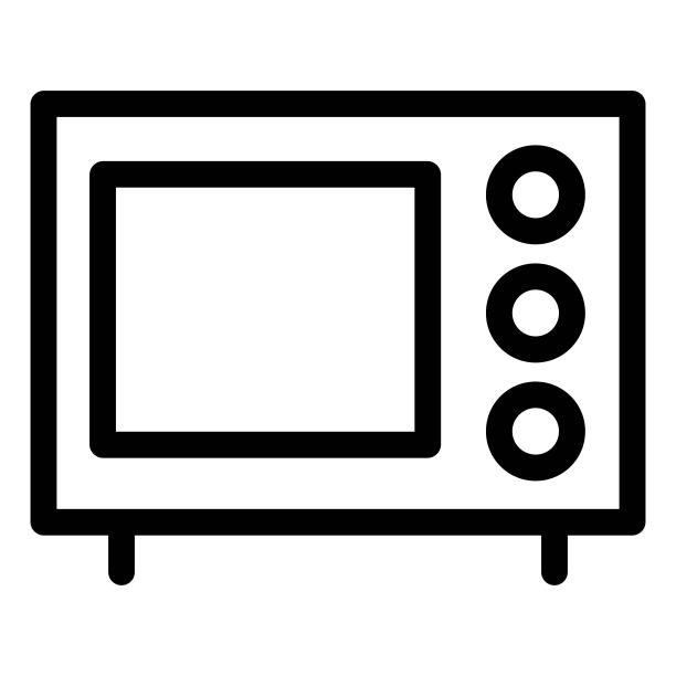 微波炉图标在线条风格。厨房和烹饪概念。图片下载