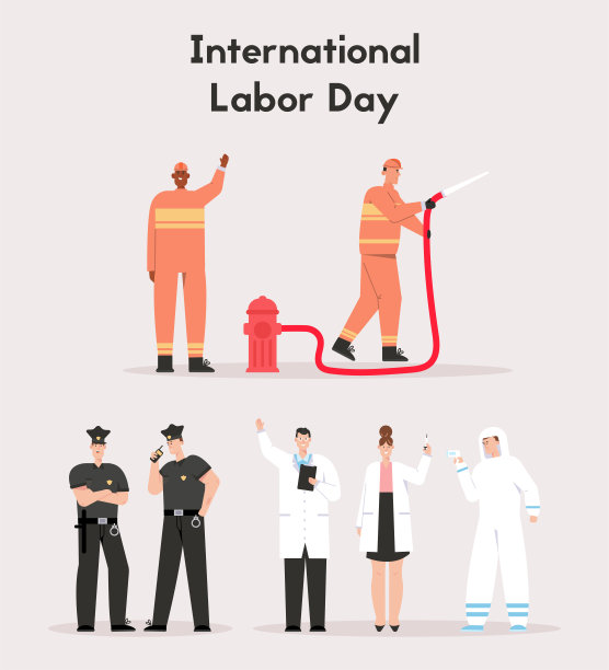 国际劳动节概念。紧急情况下的救生职业图片下载