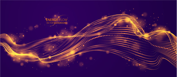 动态粒子声波在黑暗中流动图片下载