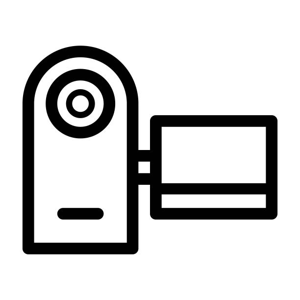 摄像机图标图示。完美的移动和Web应用程序UI设计的视频录制标志。图片下载