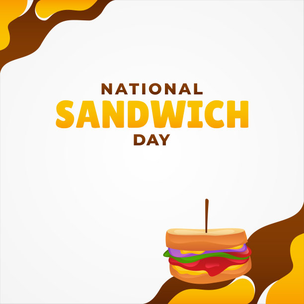 国家三明治日矢量设计插图横幅和背景图片下载
