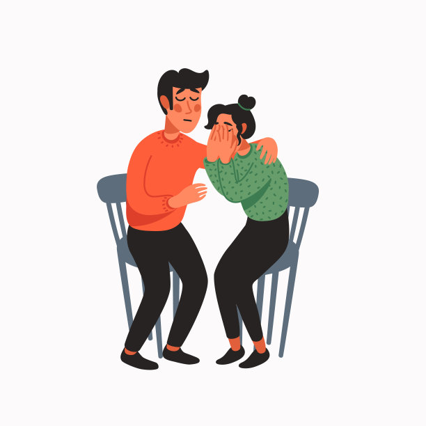 同理心。同理心和同情的概念-年轻男人安慰哭泣的女人图片下载