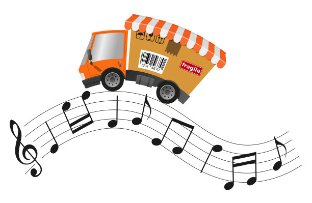 带店铺的送货车图片下载