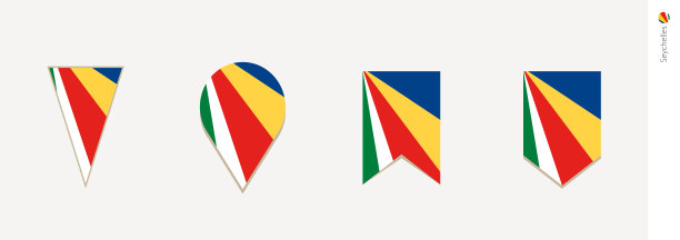 塞舌尔国旗垂直设计，矢量插图图片下载