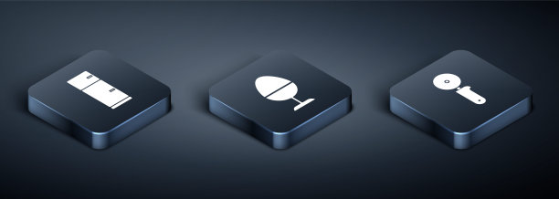 将等长冰箱、披萨刀和鸡蛋放在一个架子上。向量图片下载