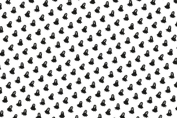 万圣节的背景与黑色的幽灵在一个白色的背景。简单的假日矢量插图易于编辑和自定义。每股收益10图片下载