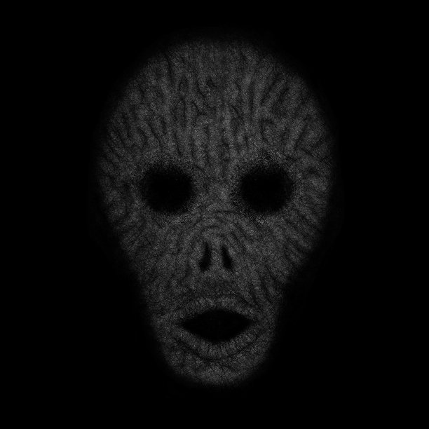 大脑向外旋转的外星人头图片下载