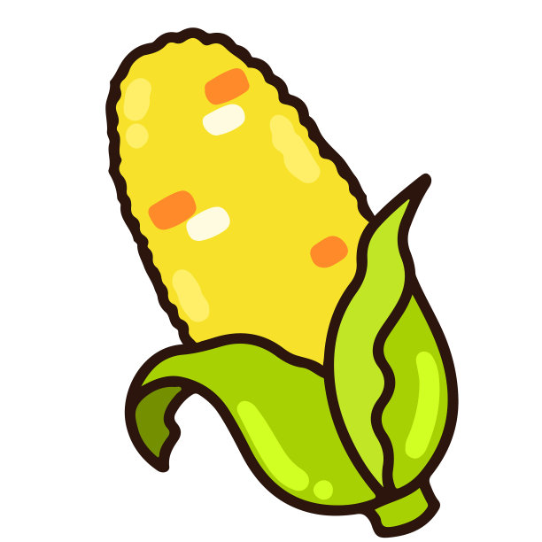 简单可爱的黄色玉米叶图片下载