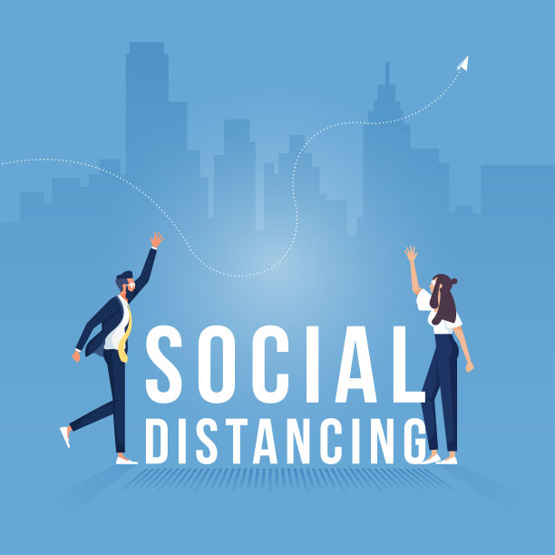 新常态观念，人们对感染风险和冠状病毒疾病保持距离图片下载