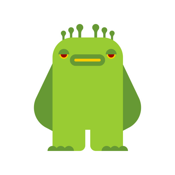 小绿怪孤立野兽图片下载