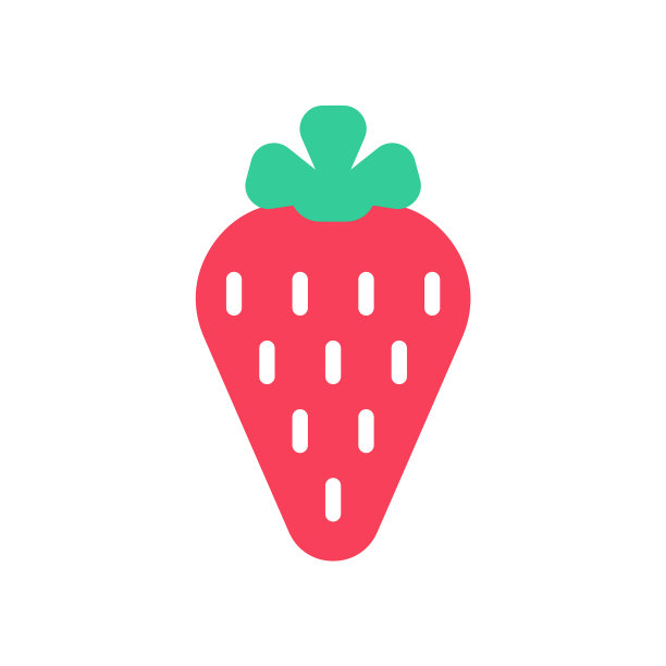 草莓卡通风格孤立的浆果上白色图片下载