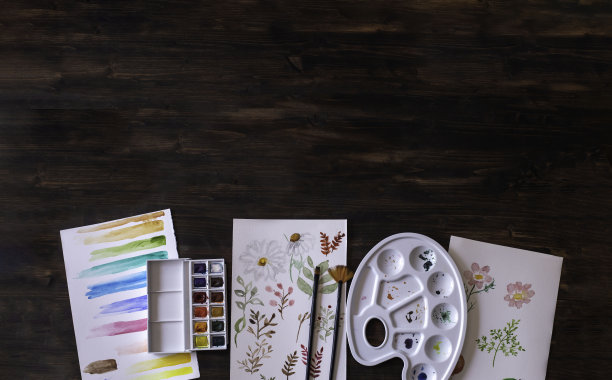 简单的水彩画花草图片下载