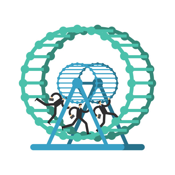 商人在车轮地段经营工作理念图片下载