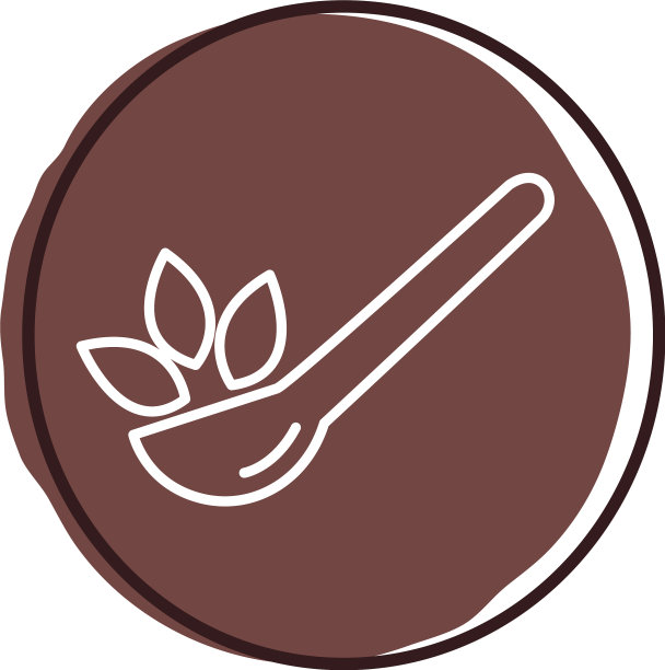 勺子与叶植物有机块状风格图片下载