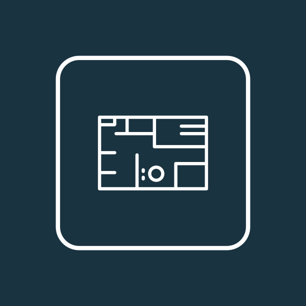 房屋平面图图标线条象征优质品质图片下载