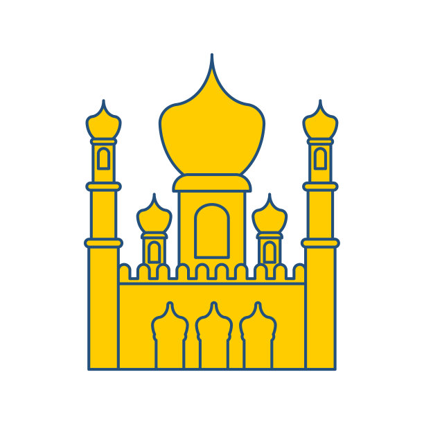 伊斯兰清真寺孤立标志东方装饰穆斯林图片下载