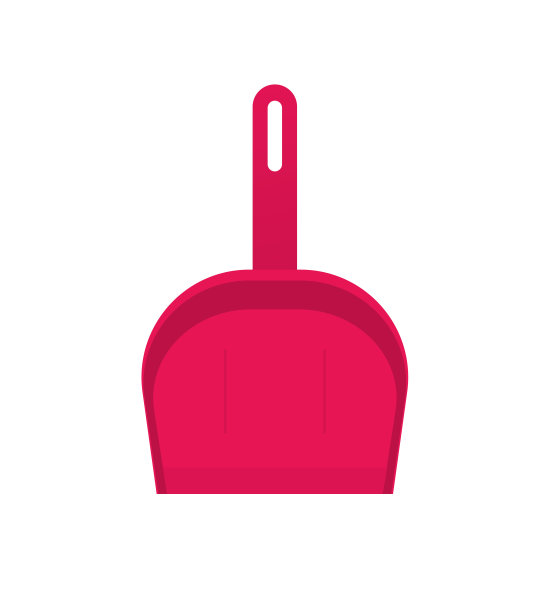 簸箕铲图标矢量，簸箕清洁铲平面卡通孤立剪贴画图片下载