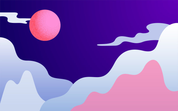 抽象的波浪矢量背景与冬季景观图片下载