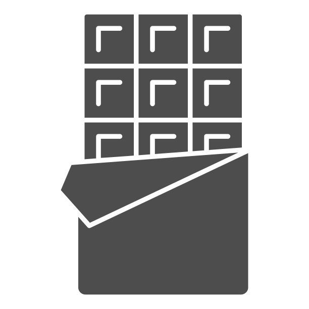 巧克力棒固体图标，巧克力节日的概念，糖果棒标志在白色背景，打开巧克力图标在象形风格的移动概念和网页设计。矢量图形。图片下载