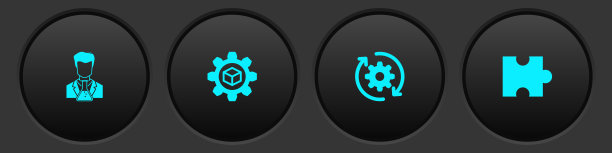 设置科学家和试管，产品开发，齿轮箭头作为工作流程和拼图图标。向量图片下载