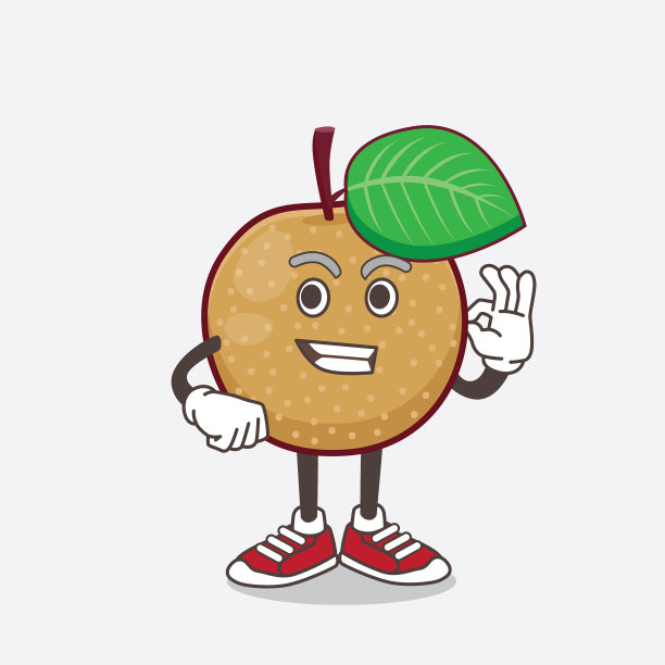 纳西梨卡通吉祥物人物以呼唤著称图片下载