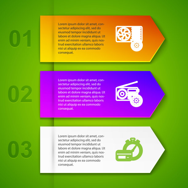 设置线路空调设置，无线电，快速支付和设置。业务信息模板。向量图片下载