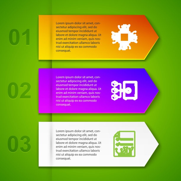 集线处理器、权益证明、智能合约、区块链技术。业务信息模板。向量图片下载