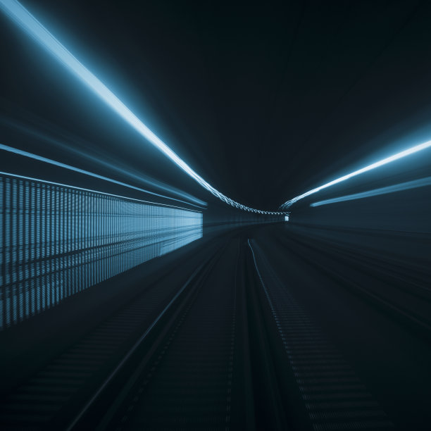 隧道速度运动灯光轨迹图片下载