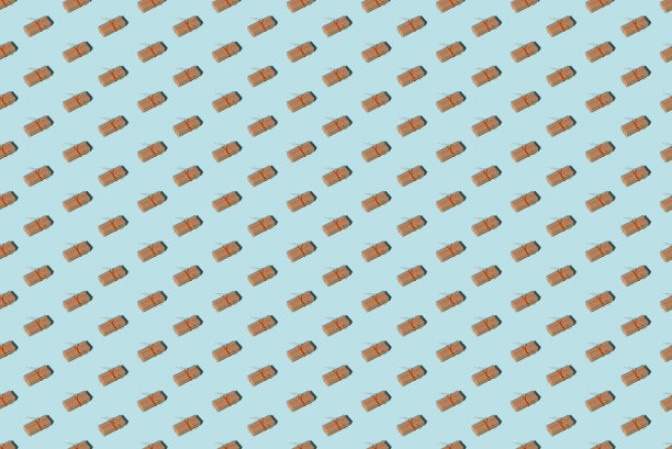 蓝色节日背景无缝图案礼品图片下载