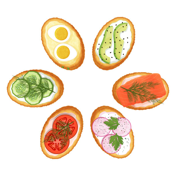 收集不同馅料的吐司图片下载