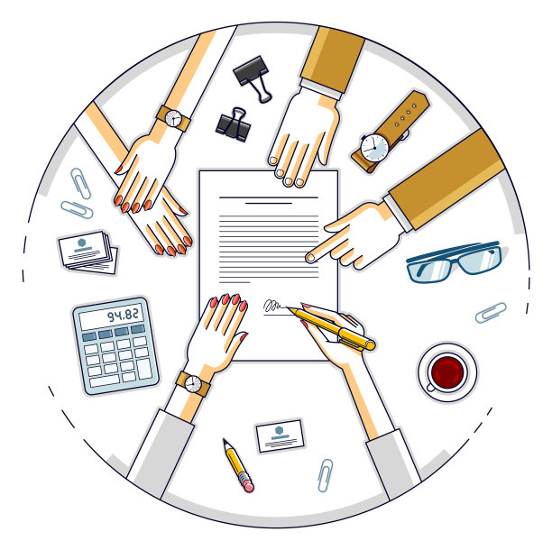 商人签署合同、文件或银行图片下载